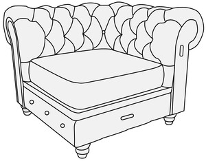 Модуль 1-местный с левым подлокотником Альфа Честер