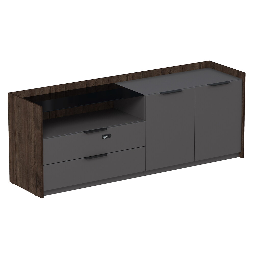 Тумба опорная, двусоставная, с ящиками (метабокс), с код замком (универс: прав/лев)