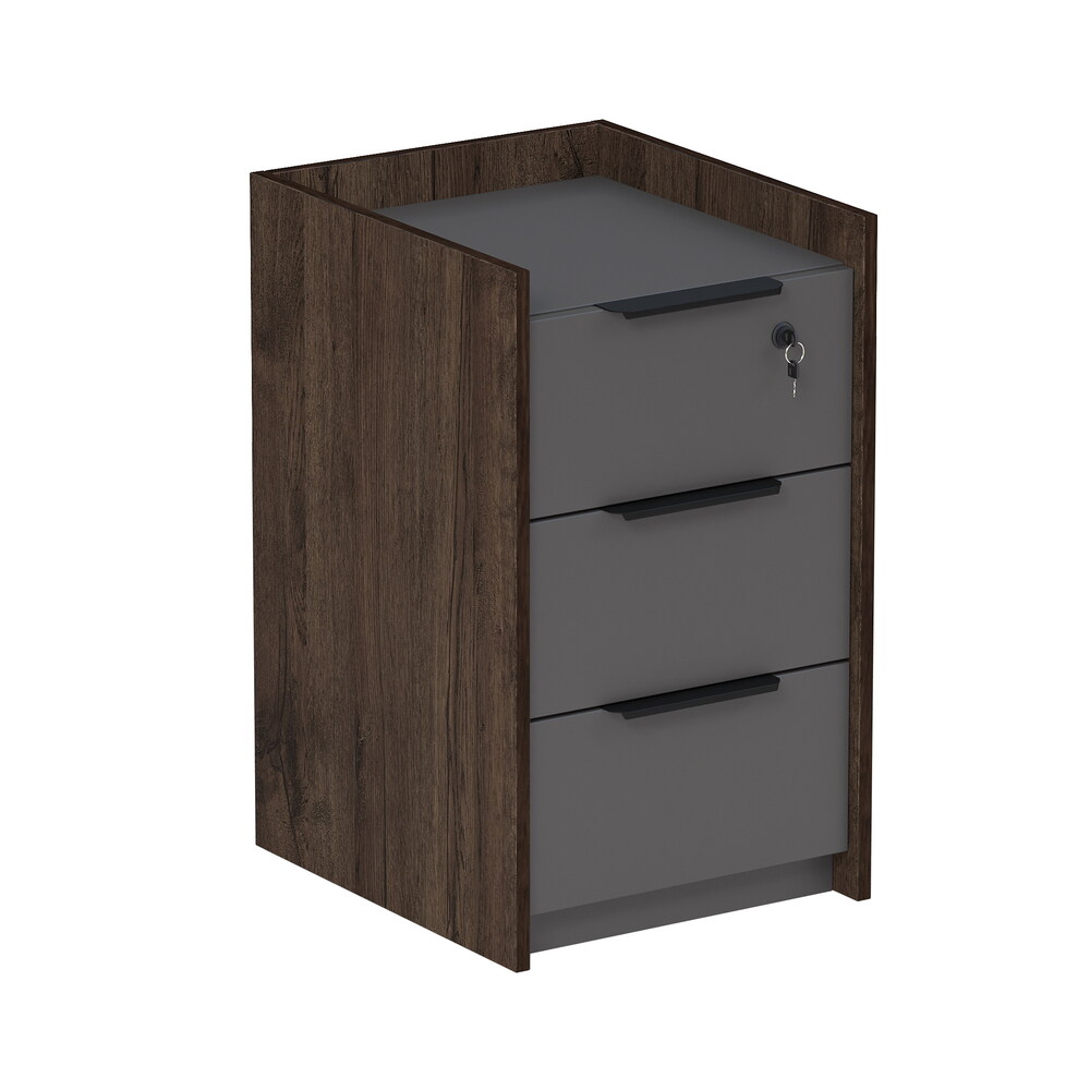 Тумба подкатная, с ящиками, с замком