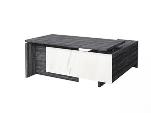 Стол руководителя с опорной тумбой (левый) (Фурнитура INOX)