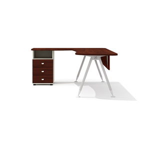 Составной эргономичный стол на металлокаркасе левый