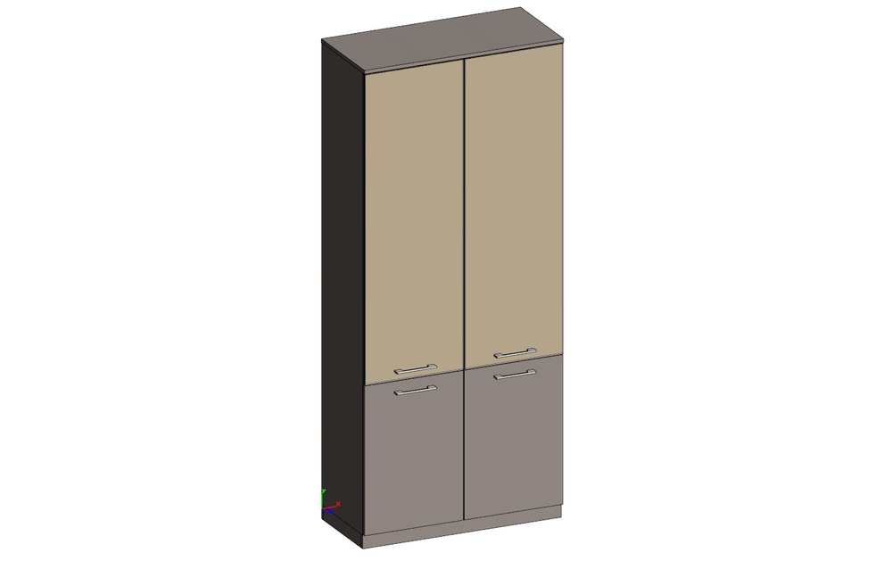 Шкаф высокий комбинированный
(двери в ал. рамке)