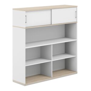 Стеллаж-комбо 1-стор. 1438 с антресолью, с экраном ЛДСП