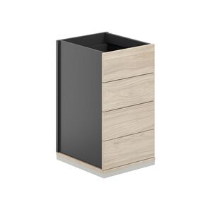 Тумба приставная 4 ящ. метаб., с замком, без топа