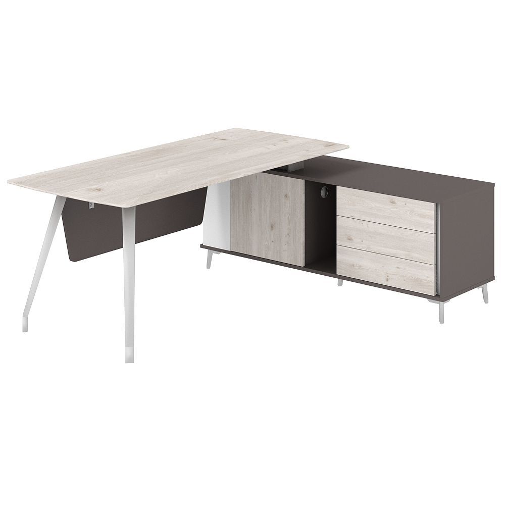 Стол руководителя на опорной тумбе правой