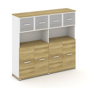 Шкаф две широкие секции, 4 ниши