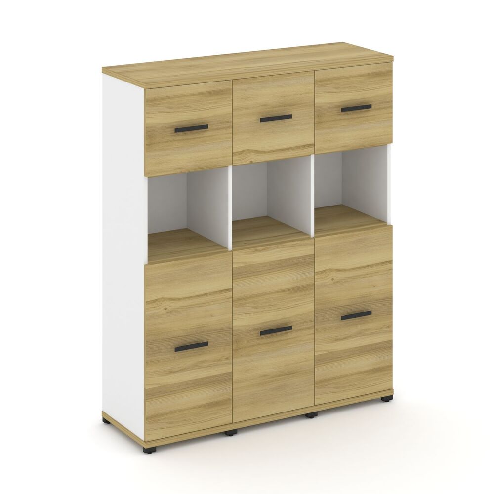 Шкаф три узкие секции, 4 ниши