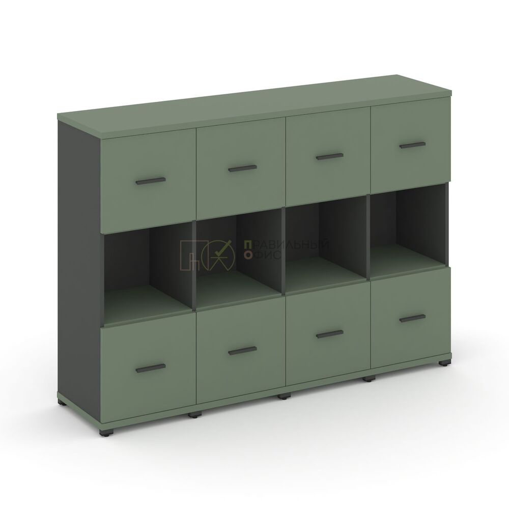 Шкаф четыре узкие секции, 3 ниши