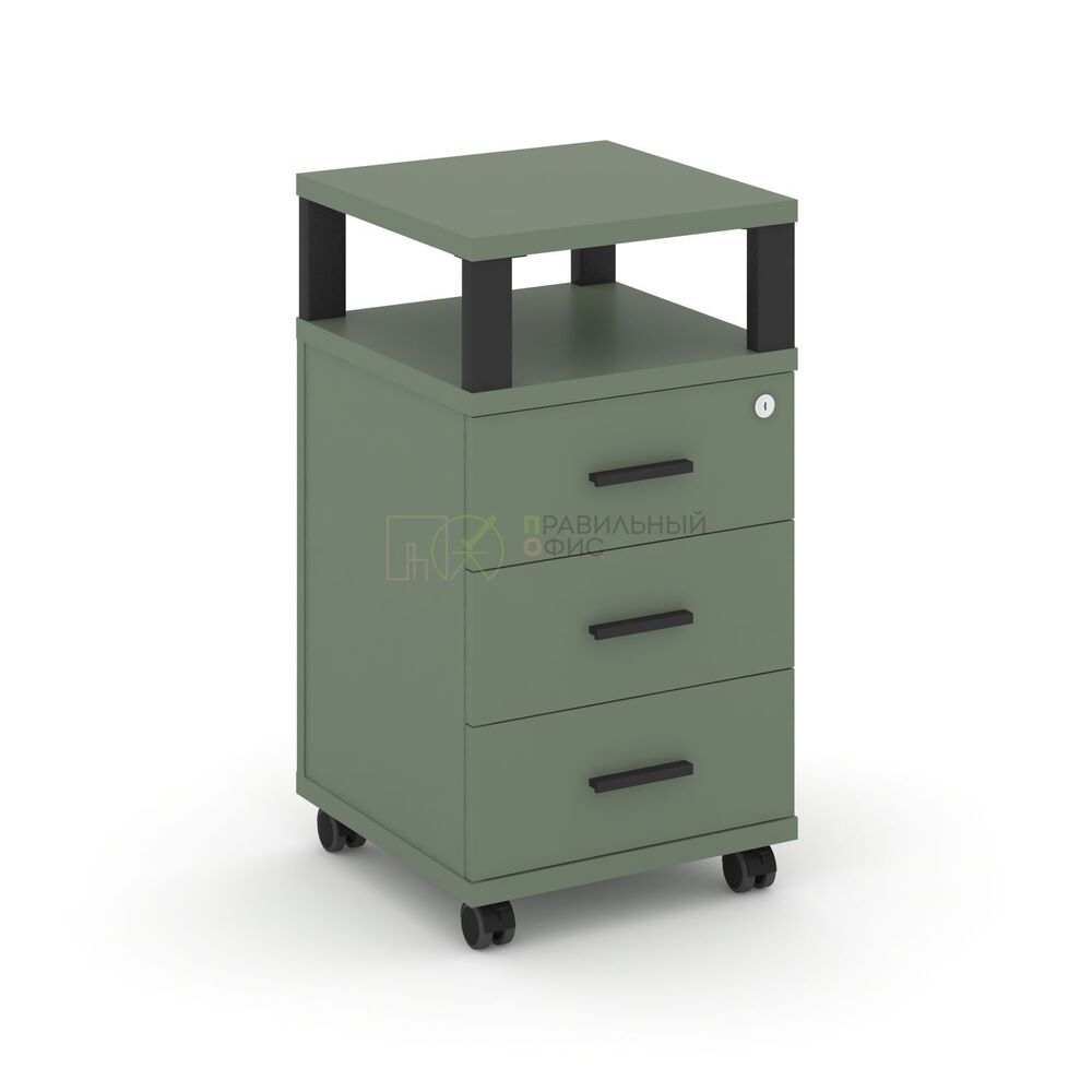 Тумба мобильная 3 ящика с надставкой