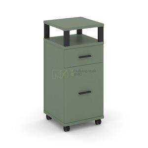 Тумба мобильная 1 ящик + 1 распашной фасад с надставкой