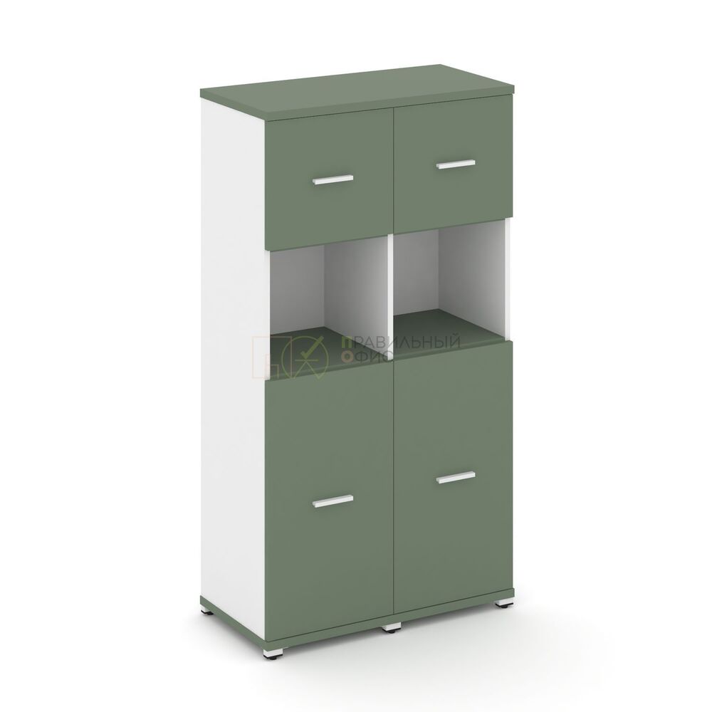 Шкаф две узкие секции, 4 ниши