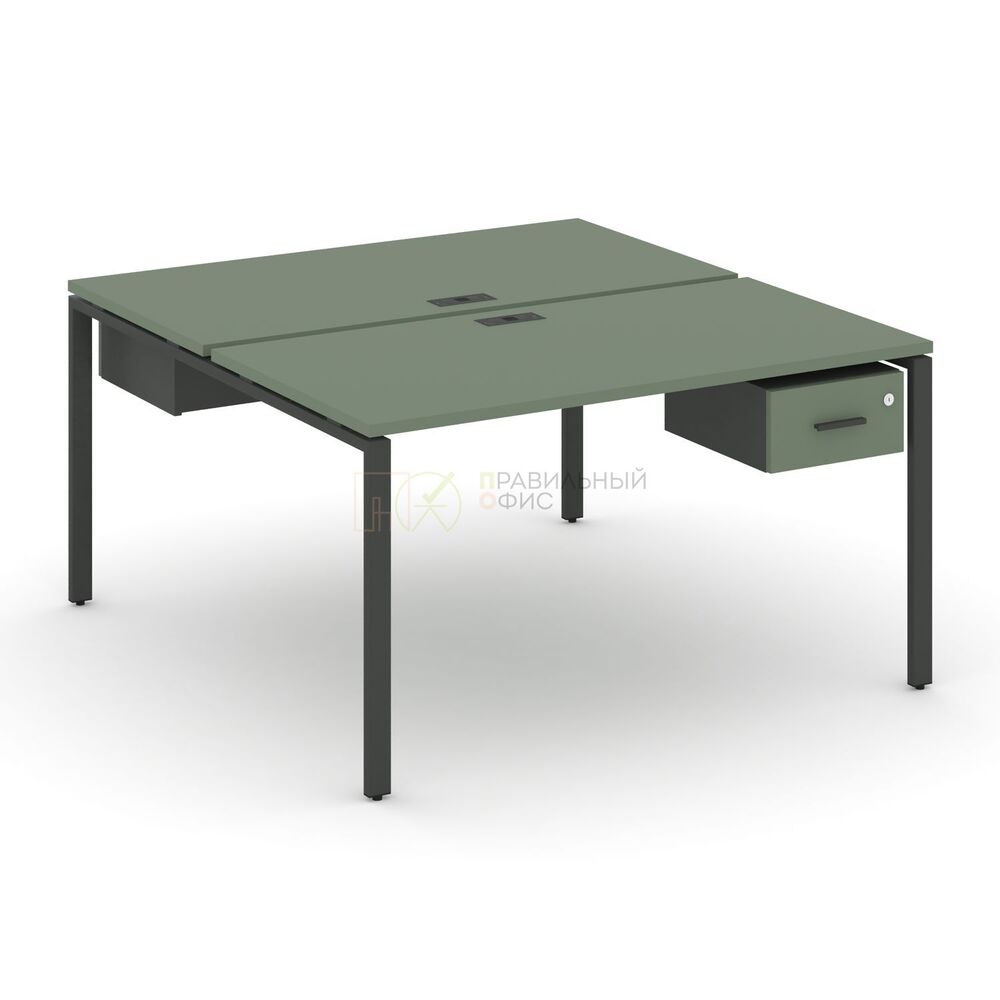 Рабочая станция двухсторонняя с подвесными тумбами на 2 места