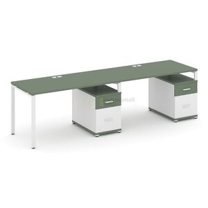 Рабочая станция на 2 места с двумя опорными тумбами