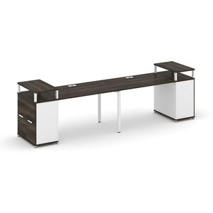 Рабочая станция с опорными распашными шкафами с верхними горизонтами