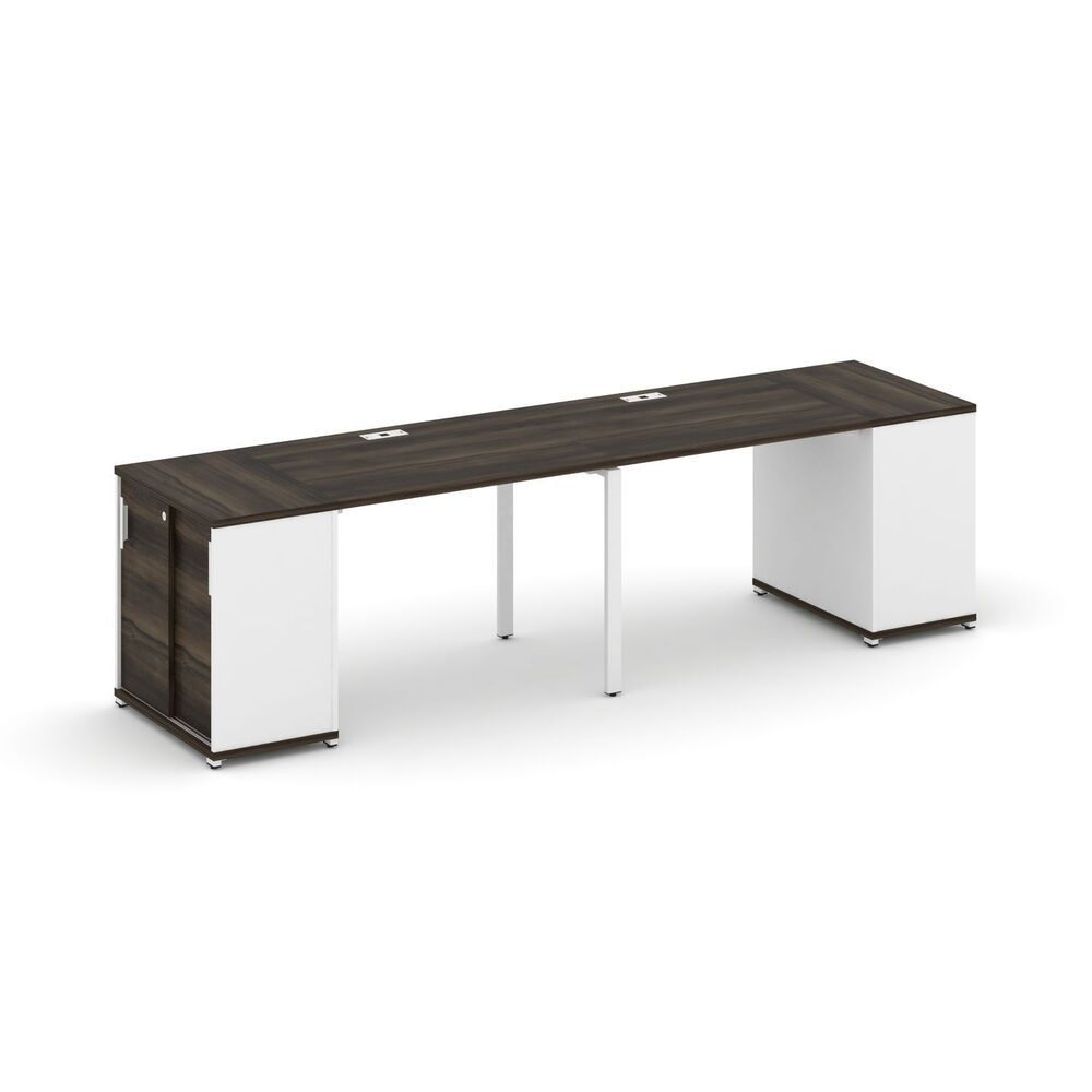 Рабочая станция с опорными шкафом купе