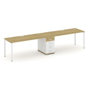 Рабочая станция на 2 места с одной опорной тумбой