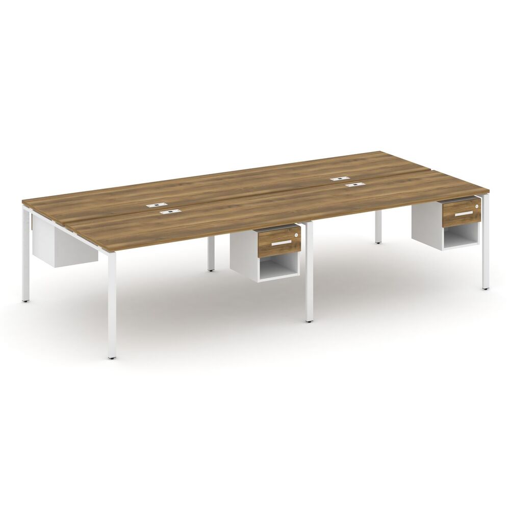 Рабочая станция двухсторонняя с подвесными тумбами на 4 места