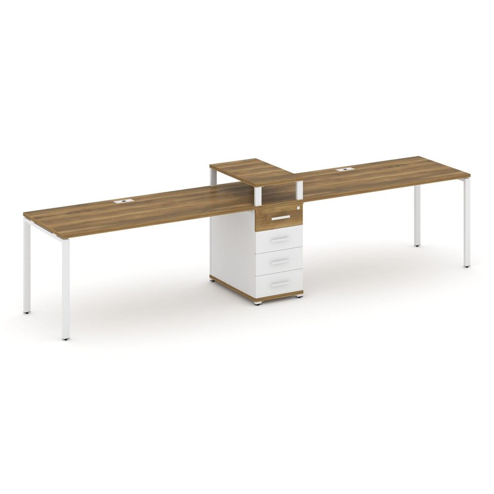 Рабочая станция на 2 места с одной опорной тумбой