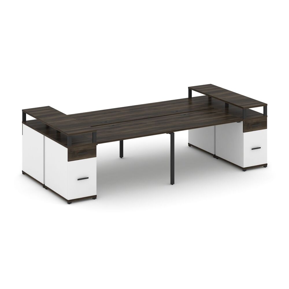 Рабочая станция на 4 места с двумя опорными тумбами