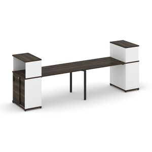 Рабочая станция с опорными шкафом купе с надставкой низкой