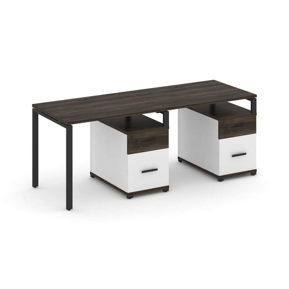 Рабочая станция на 2 места с двумя опорными тумбами