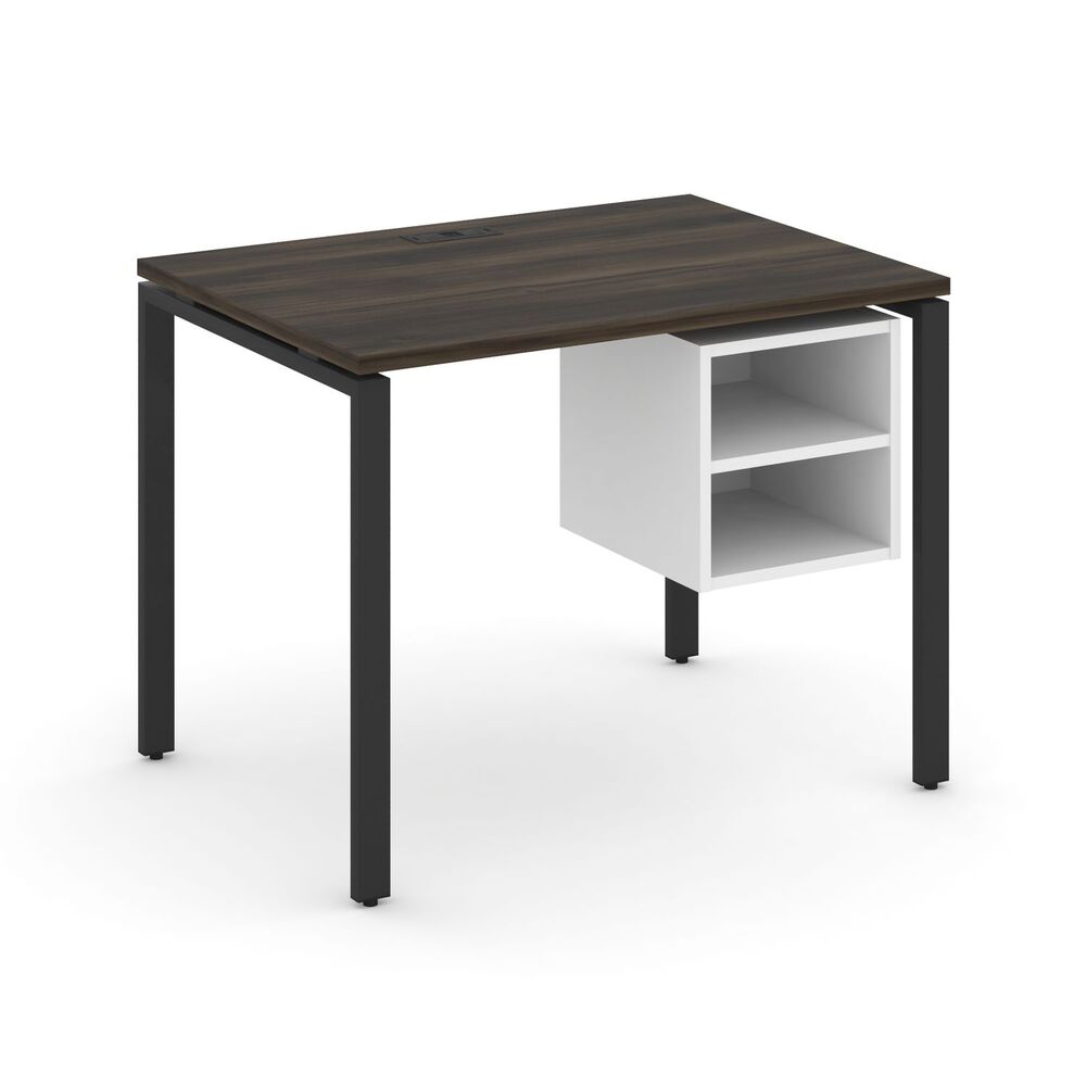 Стол рабочий с подвесной тумбой с двумя открытыми нишами