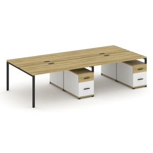 Рабочая станция на 4 места с двумя двухсторонними опорными тумбами