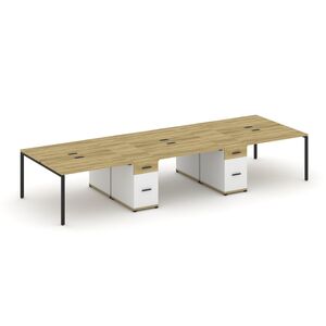 Рабочая станция на 6 мест с двумя опорными тумбами