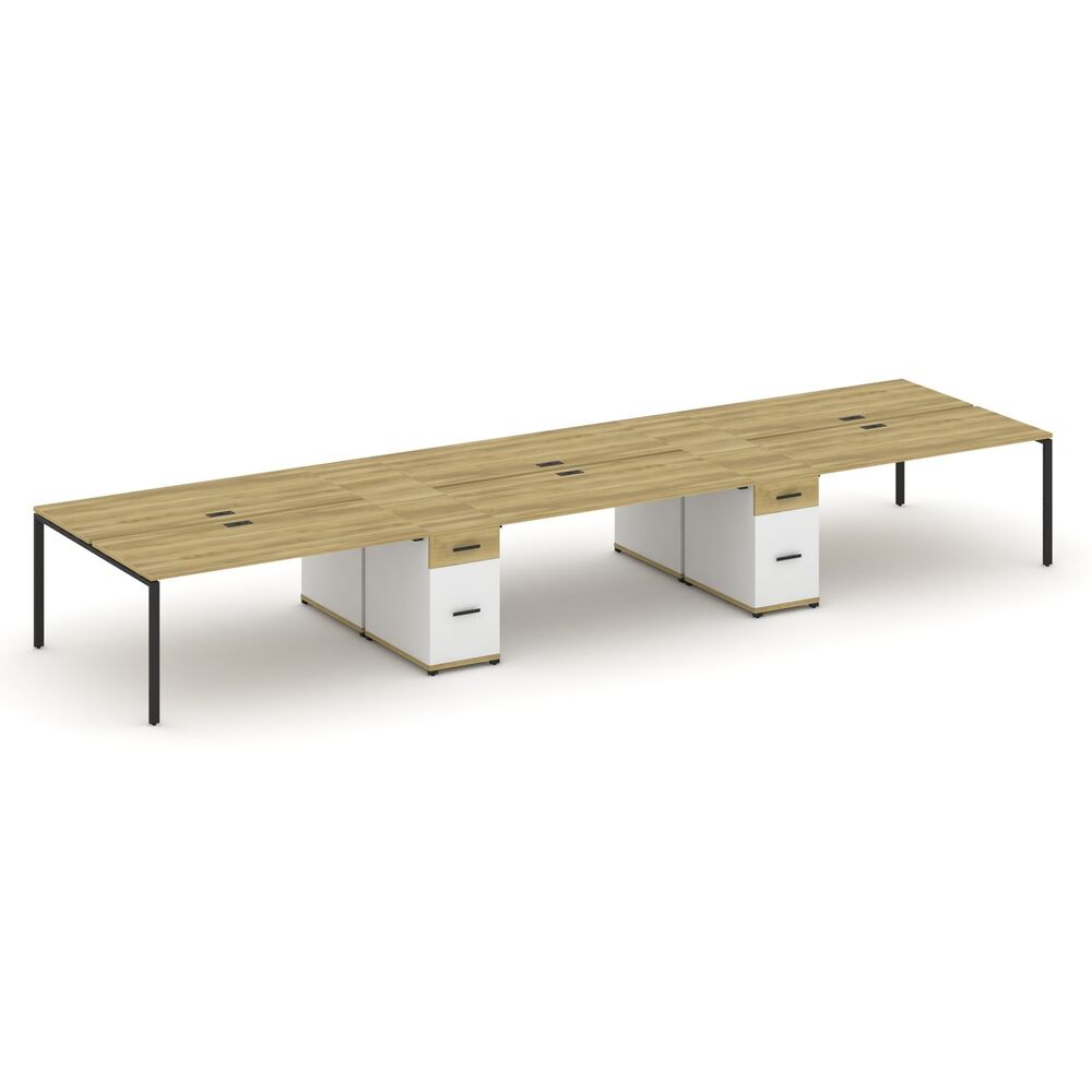 Рабочая станция на 6 мест с двумя опорными тумбами