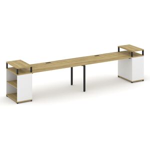 Рабочая станция с опорными стеллажами с верхними горизонтами