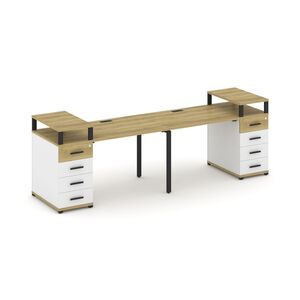 Рабочая станция на 2 места с двумя опорными тумбами