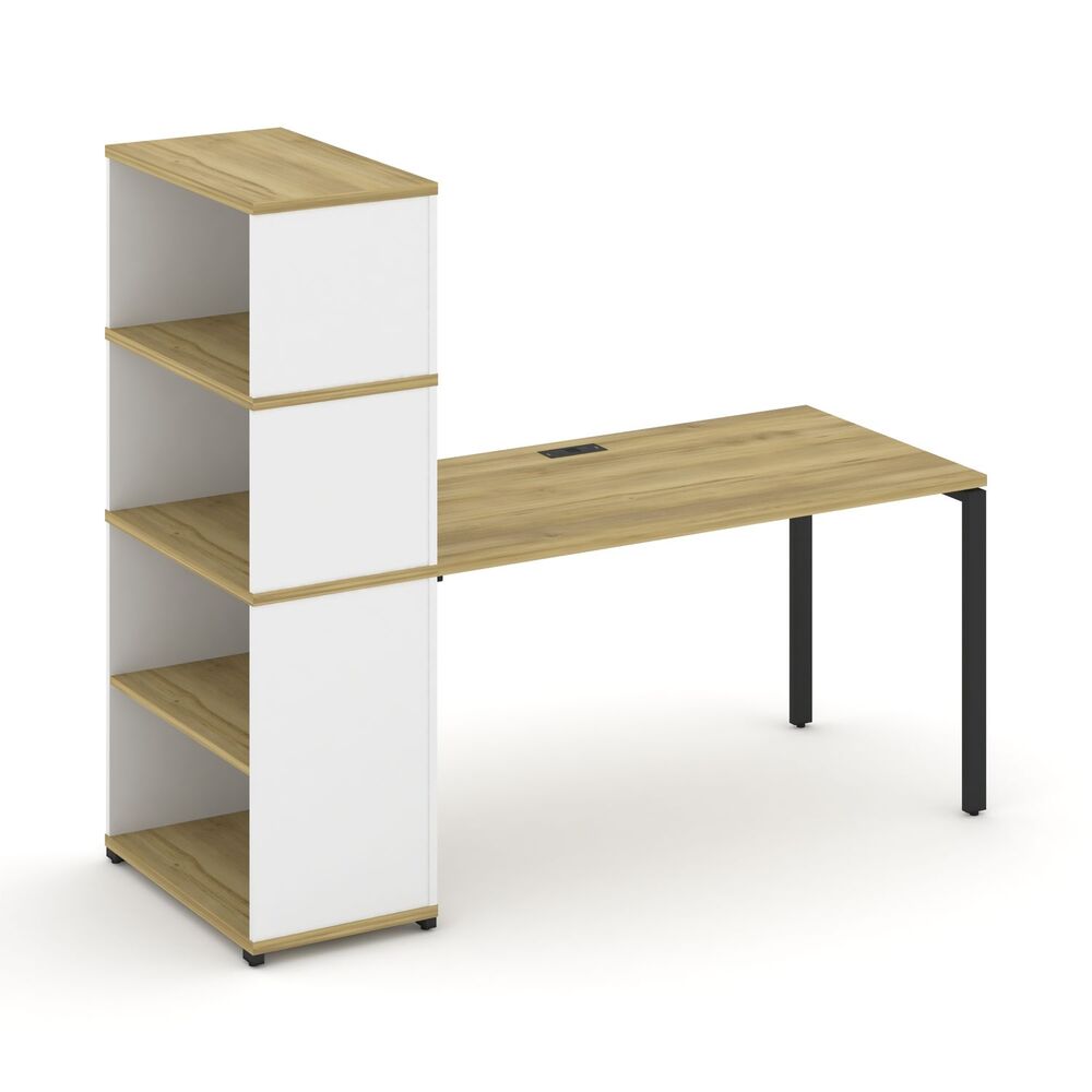 Стол рабочий с опорным стеллажом с надставкой высокой