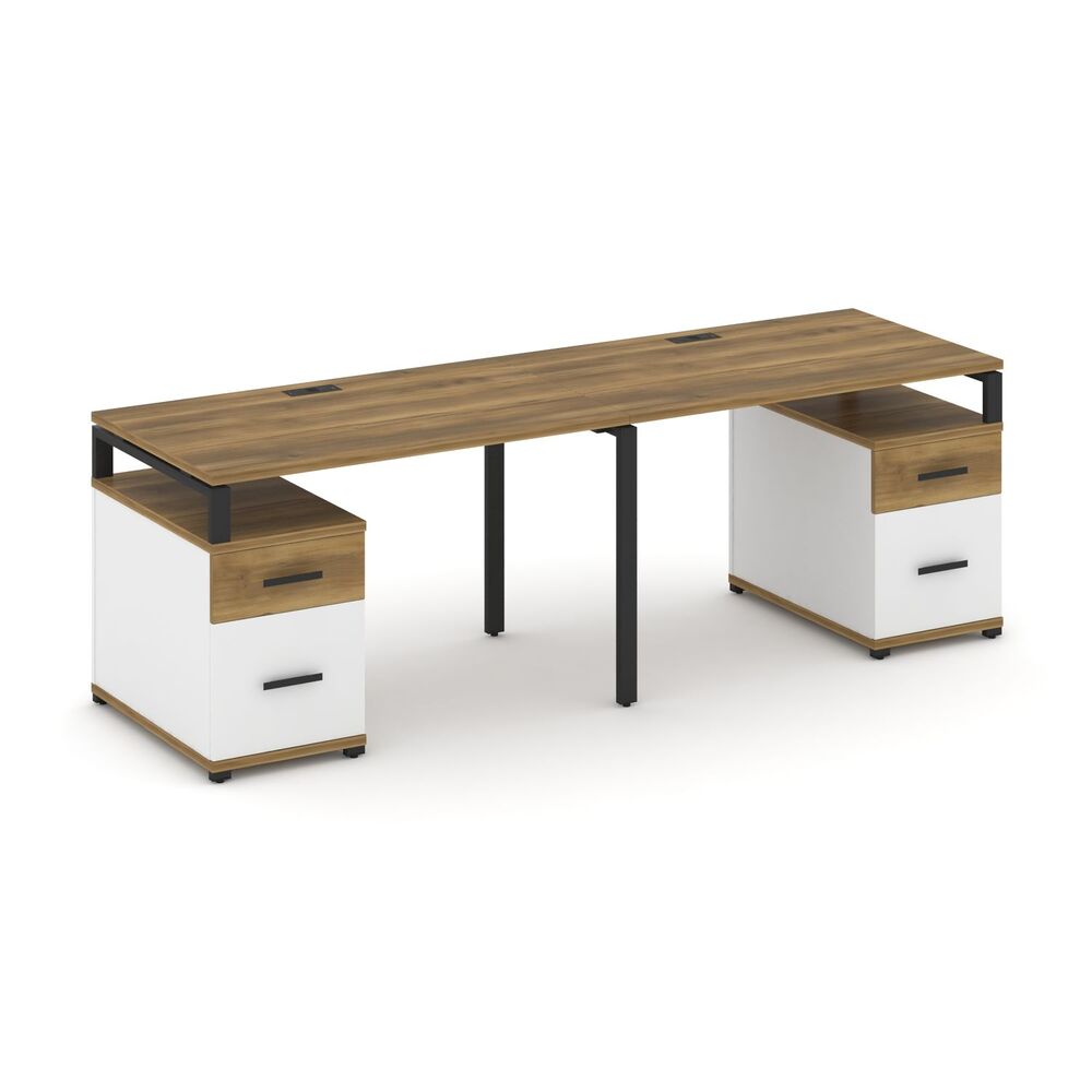 Рабочая станция на 2 места с двумя опорными тумбами