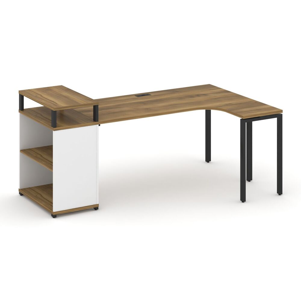 Стол эргономичный с опорным стеллажом с верхним горизонтом правый