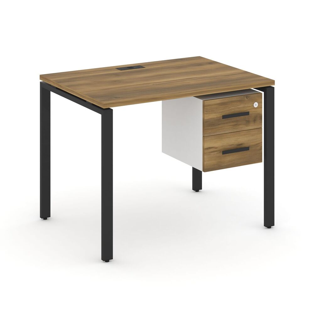 Стол рабочий с подвесной тумбой с двумя ящиками