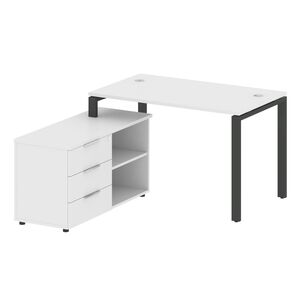 Рабочая станция с опорной тумбой левая