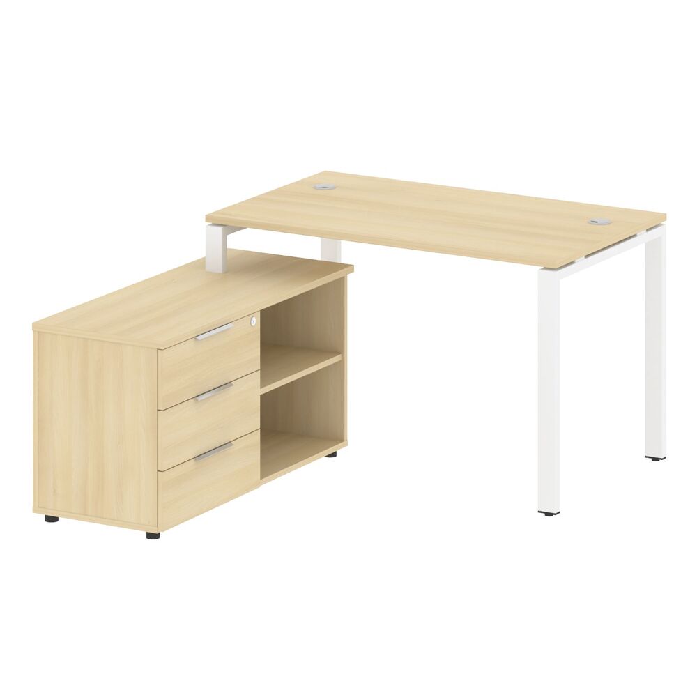 Рабочая станция с опорной тумбой левая