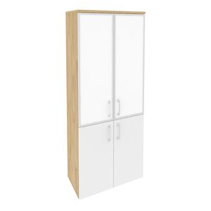 Шкаф высокий широкий (стекло белое)