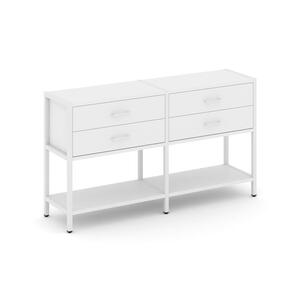 Двухсекционный стеллаж двухярусный с ящиками