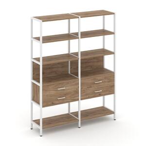 Двухсекционный стеллаж пятиярусный с ящиками