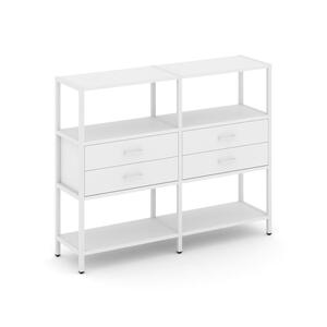 Двухсекционный стеллаж трехярусный с ящиками