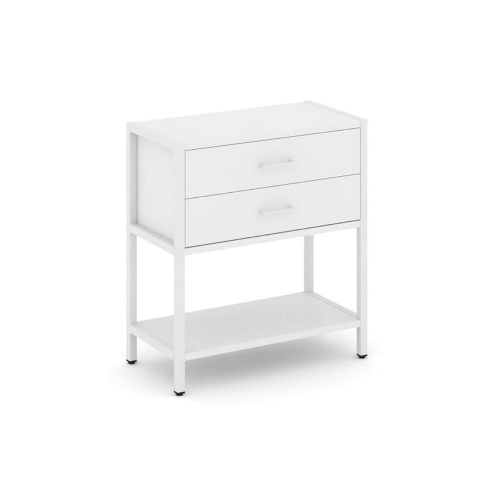 Односекционный стеллаж двухярусный с ящиками