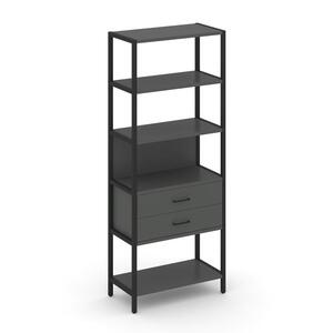 Односекционный стеллаж пятиярусный с ящиками