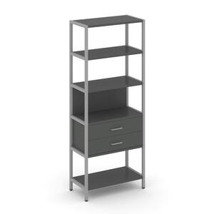 Односекционный стеллаж пятиярусный с ящиками