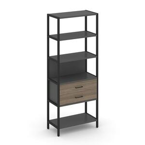 Односекционный стеллаж пятиярусный с ящиками