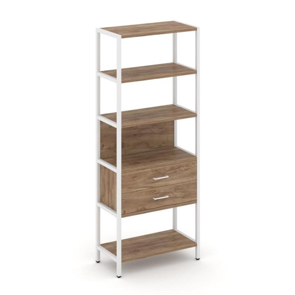 Односекционный стеллаж пятиярусный с ящиками