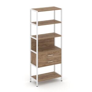 Односекционный стеллаж пятиярусный с ящиками