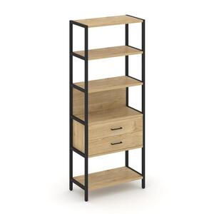 Односекционный стеллаж пятиярусный с ящиками