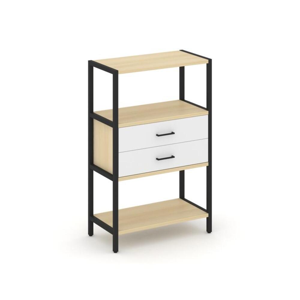 Односекционный стеллаж трехярусный с ящиками