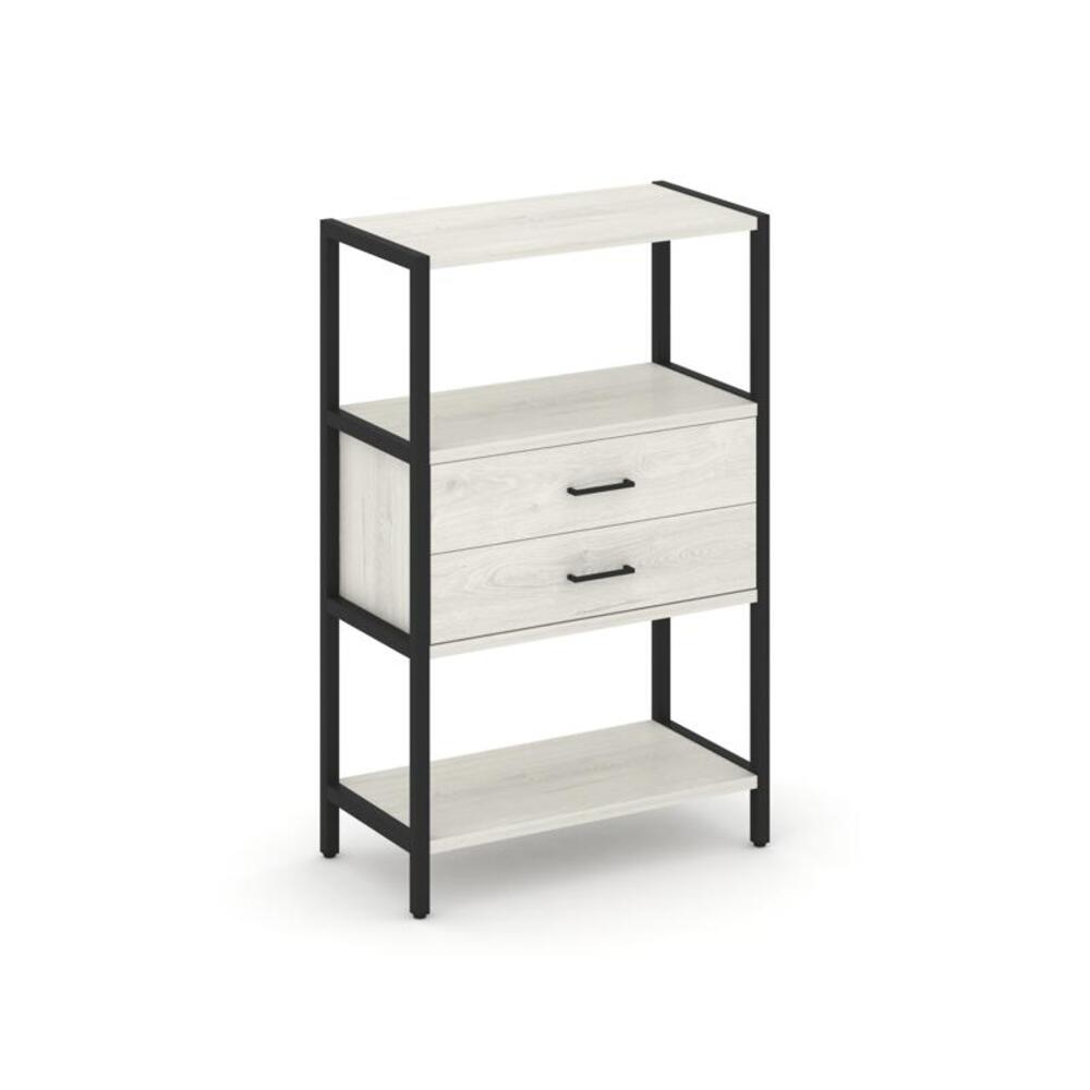 Односекционный стеллаж трехярусный с ящиками